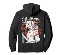 Backprint Japan Aesthetic Kitsune Fox Horror Streetwear Sudadera con Capucha
