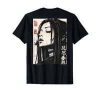 Backprint Japan Aesthetic Kuchisake Onna Horror Streetwear Camiseta