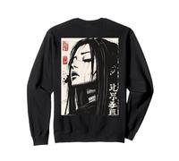 Backprint Japan Aesthetic Kuchisake Onna Horror Streetwear Sudadera