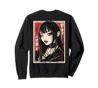 Backprint Japan Aesthetic Kuchisake Onna Horror Streetwear Sudadera