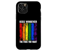 Backprint Kiss Whoever The Fuck You Want LGBTQIA+ Rainbow Carcasa para iPhone 11 Pro