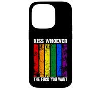 Backprint Kiss Whoever The Fuck You Want LGBTQIA+ Rainbow Carcasa para iPhone 14 Pro