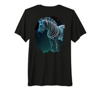 Backprint La mística Cebra Colorida una Leyenda Naturaleza. Camiseta Premium