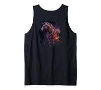 Backprint La mística Cebra Colorida una Leyenda Naturaleza. Camiseta sin Mangas