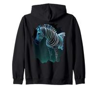 Backprint La mística Cebra Colorida una Leyenda Naturaleza. Sudadera con Capucha