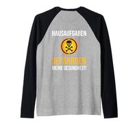 Backprint La Tarea Pone en Riesgo mi Salud Camiseta Manga Raglan