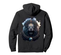 Backprint Leo épico el Signo Zodiacal de la Fuerza Sudadera con Capucha