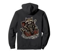 Backprint Mapache Mecánico Sucio Sudadera con Capucha