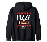 Backprint Me pregunto si la Pizza también Piensa en mí Sudadera con Capucha