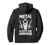 Backprint Metal is Always The Answer Heavy Musik - Guitarra eléctrica Sudadera con Capucha