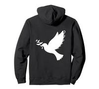 Backprint Paloma de la Paz con Rama de Olivo Signo de la Paz Sudadera con Capucha