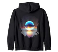 Backprint Perla en la Arena y Supernova en una Esfera Sudadera con Capucha