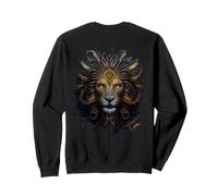 Backprint Poder majestuoso del león de fantasía. Sudadera
