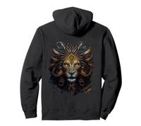 Backprint Poder majestuoso del león de fantasía. Sudadera con Capucha