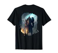 Backprint Poderoso Caballero en Armadura con Espada de Fuego Camiseta