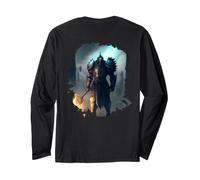 Backprint Poderoso Caballero en Armadura con Espada de Fuego Manga Larga
