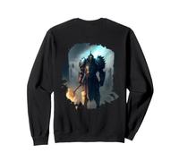 Backprint Poderoso Caballero en Armadura con Espada de Fuego Sudadera