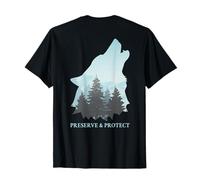 Backprint Preservar y Proteger Lobos y manadas de Lobos Camiseta