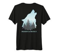 Backprint Preservar y Proteger Lobos y manadas de Lobos Camiseta Premium