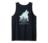 Backprint Preservar y Proteger Lobos y manadas de Lobos Camiseta sin Mangas