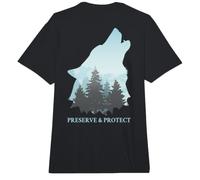 Backprint Preservar y Proteger Lobos y manadas de Lobos Comfort Colors Adult Heavyweight T-Shirt
