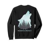 Backprint Preservar y Proteger Lobos y manadas de Lobos Sudadera