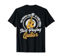 Backprint Quieres Vivir 10 años más Tocar la Guitarra Camiseta