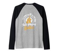 Backprint Quieres Vivir 10 años más Tocar la Guitarra Camiseta Manga Raglan