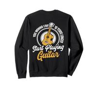Backprint Quieres Vivir 10 años más Tocar la Guitarra Sudadera