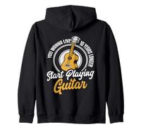 Backprint Quieres Vivir 10 años más Tocar la Guitarra Sudadera con Capucha