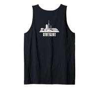 Backprint Stuttgart - Silueta de Ciudad Skyline de la Ciudad Camiseta sin Mangas