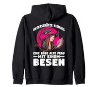 Backprint subestima Nunca una Mujer Malvada con Escoba Sudadera con Capucha