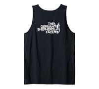 Backprint The German Shepherd Face - Figura Decorativa, diseño de Pastor alemán Camiseta sin Mangas