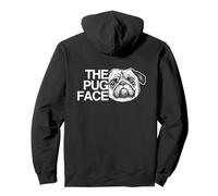 Backprint The Pug Face Perro y Bulldog francés Sudadera con Capucha