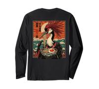 Backprint Urban Japón Ramen Noodles Estético Streetwear Manga Larga