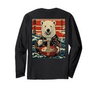 Backprint Urban Japón Ramen Noodles Estético Streetwear Manga Larga