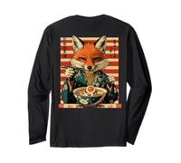 Backprint Urban Japón Ramen Noodles Estético Streetwear Manga Larga
