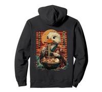 Backprint Urban Japón Ramen Noodles Estético Streetwear Sudadera con Capucha