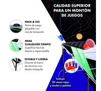 Backspin Beer Pong mesa neón con asas de transporte soporte para bolas 6 pelotas BeerCup