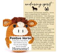 BackURyear Regalos de mini caballo para mujeres y hombres, bonito regalo positivo de ganchillo para cumpleaños, graduación para él, su amigo adolescente, amante de los caballos, pequeño regalo de