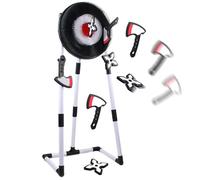 Backyard Axe Toss Set - Outdoor Target For Lawn Patio Partys Camping Beach Picnic School Carnival | Foam Axes Soft Throw Build Safe Edge Board Lightweight Flexible Portable Design Easy Assembly