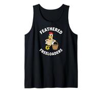 Backyard Chicken Feathered Freeloaders Retro Cartoon Hen Camiseta sin Mangas