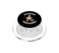 Backyard Chicken Feathered Freeloaders Retro Cartoon Hen PopSockets PopGrip para MagSafe