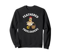 Backyard Chicken Feathered Freeloaders Retro Cartoon Hen Sudadera
