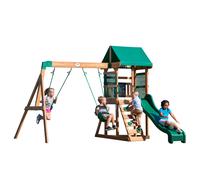 Backyard Discovery Buckley Hill Parque infantil exterior, Verde y Marron | Parque infantil Madera, Juegos infantiles exterior con Columpio, Tobogan y escalera - 310x270x230 cm