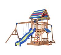 Backyard Discovery Parque infantil Northbrook | Zona infantil para ninos de Madera con Columpio, Tobogan, arenero y Mesa de picnic | area de Juegos para Jardin