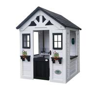 Backyard Discovery Sweetwater Casa de Juegos para ninos exterior, Madera, Cedro Blanco | Para Jardin, ninos al aire Libre / Cabana con Cocina - Media Puerta,Telefono de Juguete, Ventanas