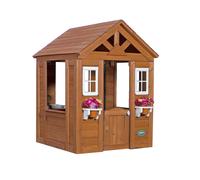 Backyard Discovery Timberlake Casa infantil de Madera | Casita de juegos para ninos de jardin / exterior | incluidos los accesorios y ventanas