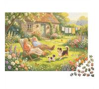 Backyard Garden Puzzle 1000 Piezass Recycled Material Summer Leisure Puzzles for Boy & Girl Ages 6 Years Up Juego Educativo Challenge Parent Child Toy 52x38cm/1000pcs