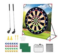 Backyard Golf Trainer - Juego de esterillas con accesorios para ejercicios de swing | Bolsa de almacenamiento portátil con club y pelotas, juguete interior y exterior para niños y adultos, ideal para